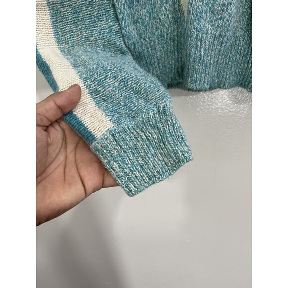 Vtg 80s 90s Angora Blend Sweater M Indie Preppy Chevron Y2K Grandma Eclectic - Picture 4 of 11